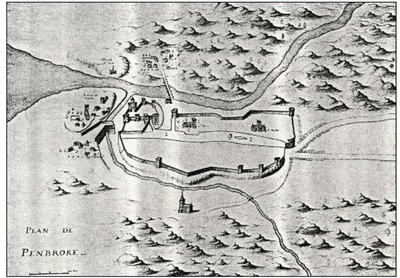 French Map of Pembroke c.1650